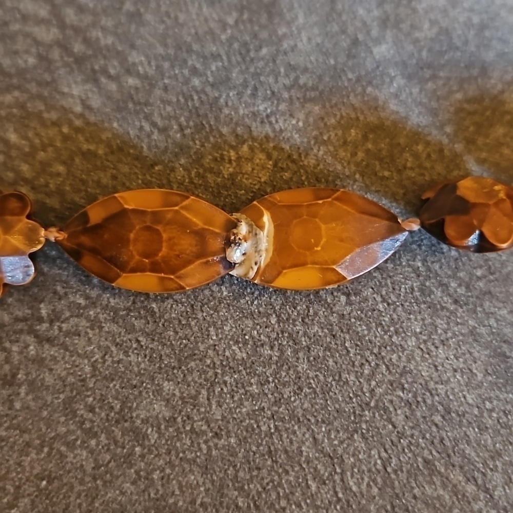 VTG Carved Floral Wood Knot Beaded Ethnic Infinity Festival Necklace - Picture 8 of 8